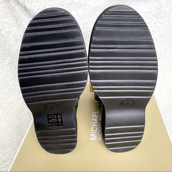 Michael Kors Croc Embossed Leather Combat Boot - Picture 15 of 16